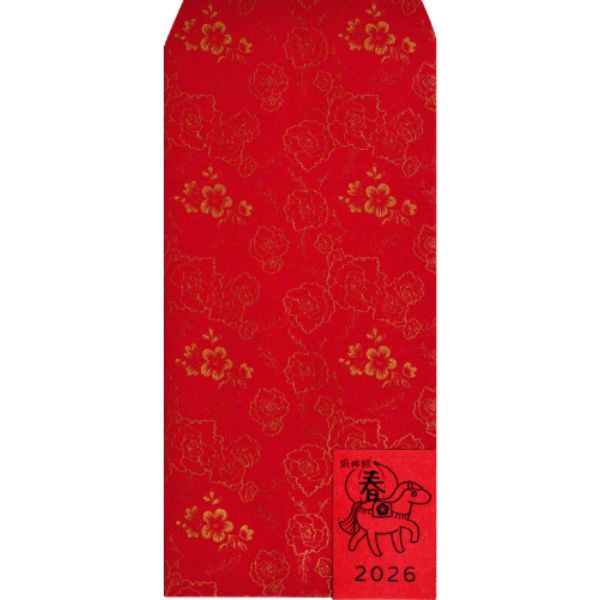 REW-179988 紅牡丹紅包袋(10入)